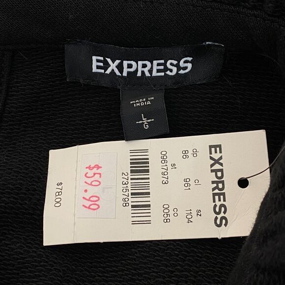 New Express Ruffle Lace Mock Neck Whimsy Goth Sweatshirt Women's Size Large - Picture 3 of 10